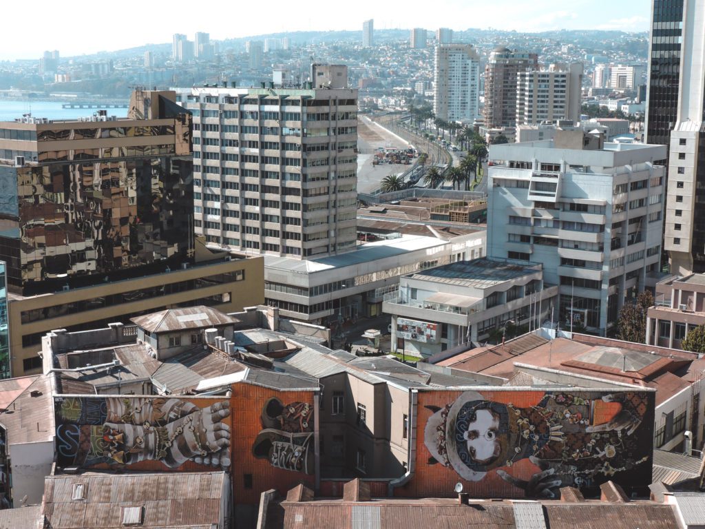 view of Valparaiso from viewpoint. 