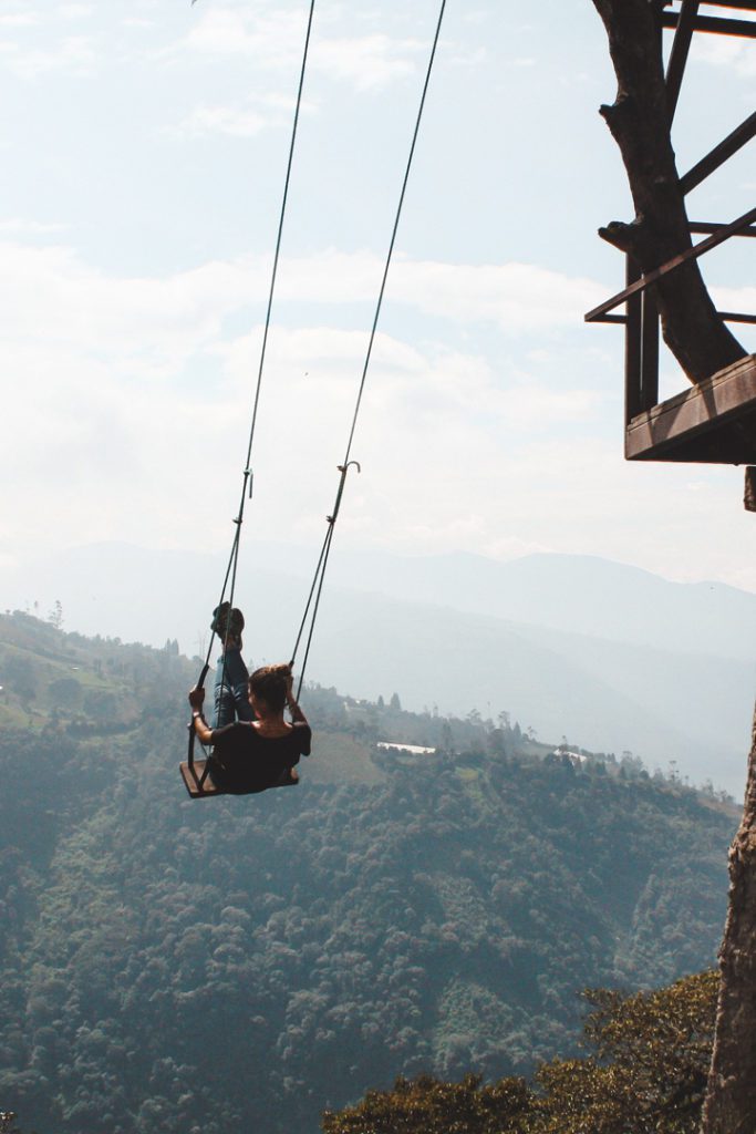 Swinging at La Casa del Arbol Ecuador