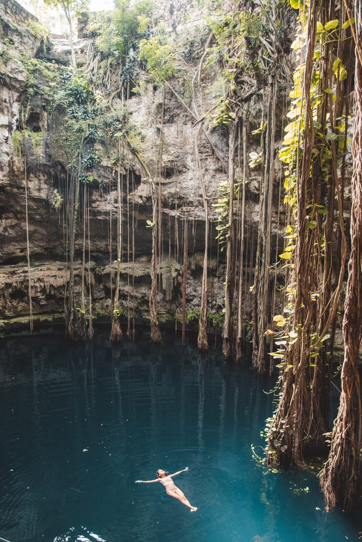 Floating in a cenote- Oxman