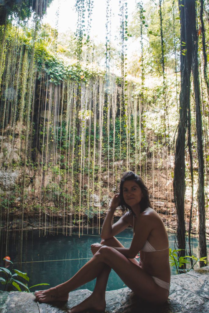 Relaxing in Cenote Ik-Kil