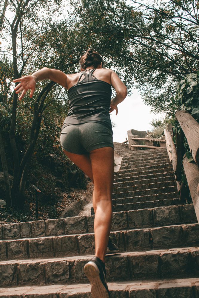 Stair running- fitness and workouts in the park