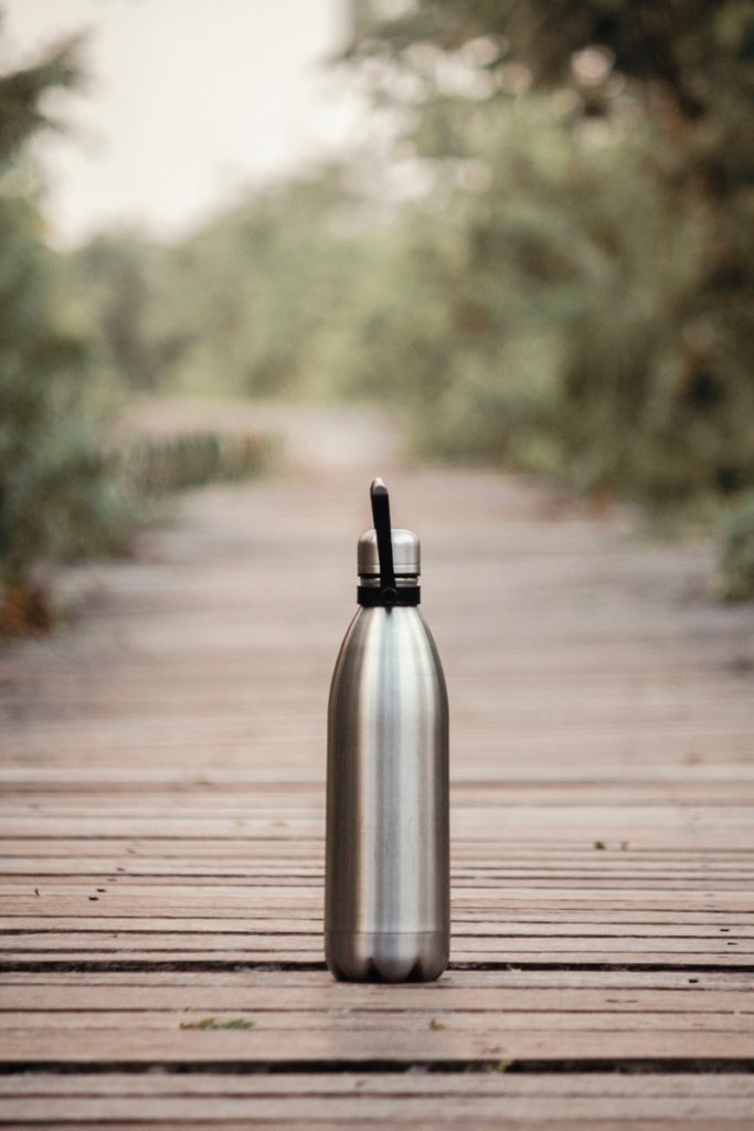 metalic reusable water bottle