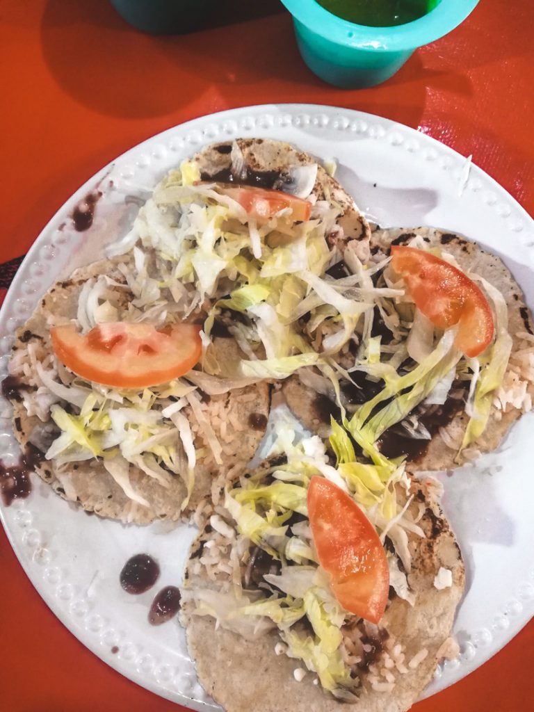 Mexican vegan tacos in Tulum