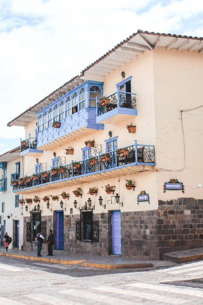 Streets of Cusco Peru with colonial architecture