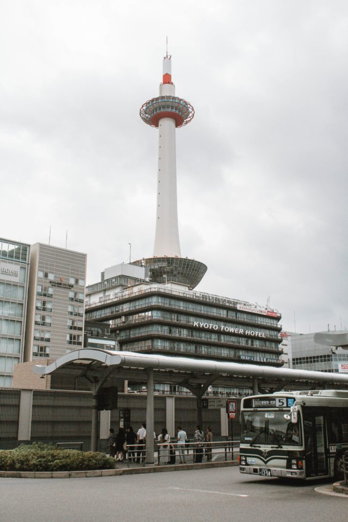 Kyoto tower and train station