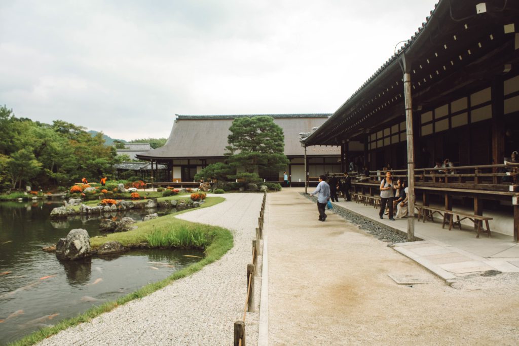 Temple building at japanese garden Tenryu-ji