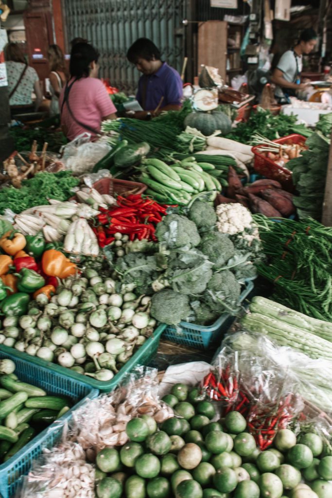 Vegetable market in Bangkok Thailand