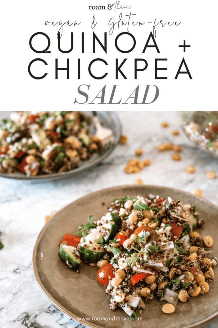 Herby Quinoa Chickpea Salad (Vegan and Gluten-Free) - Roam and Thrive