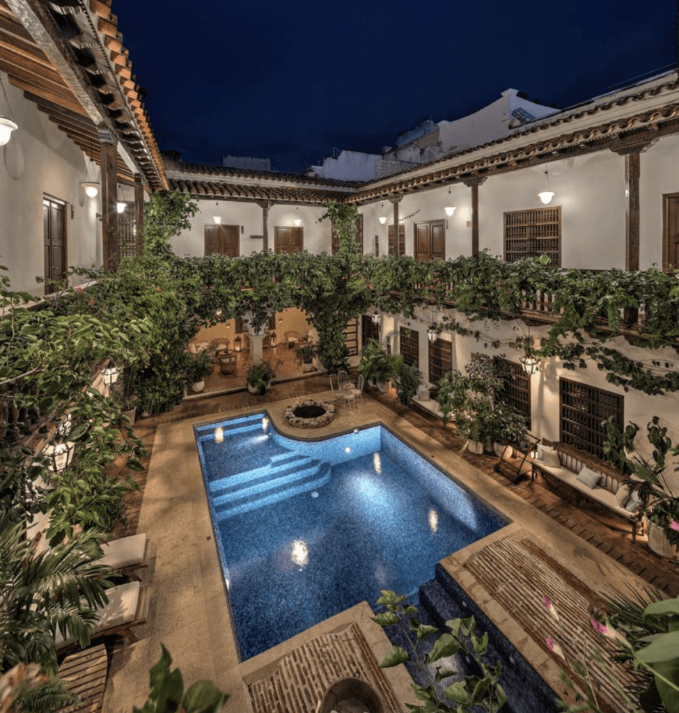 Hotel courtyard in Cartagena