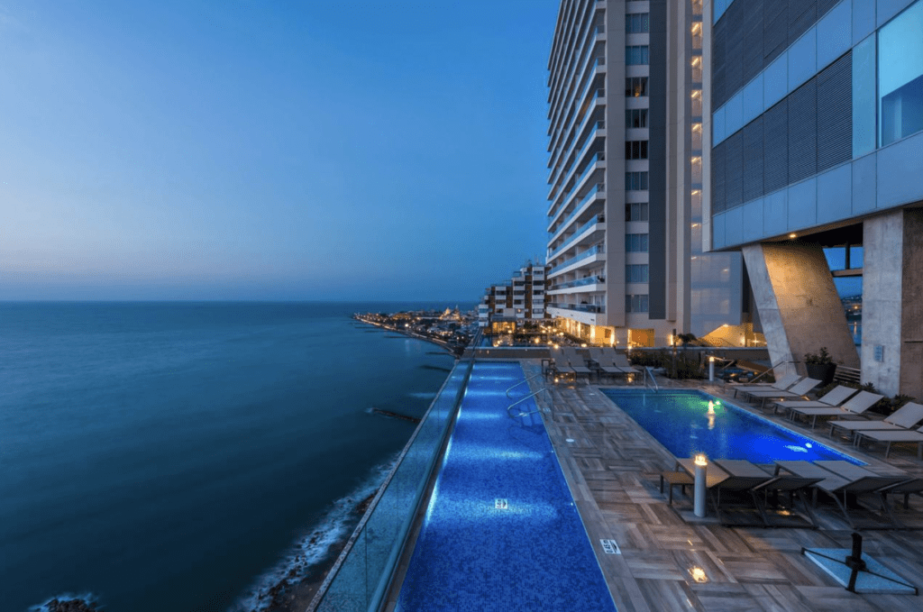 Cartagena Colombia beachside hotel with pool