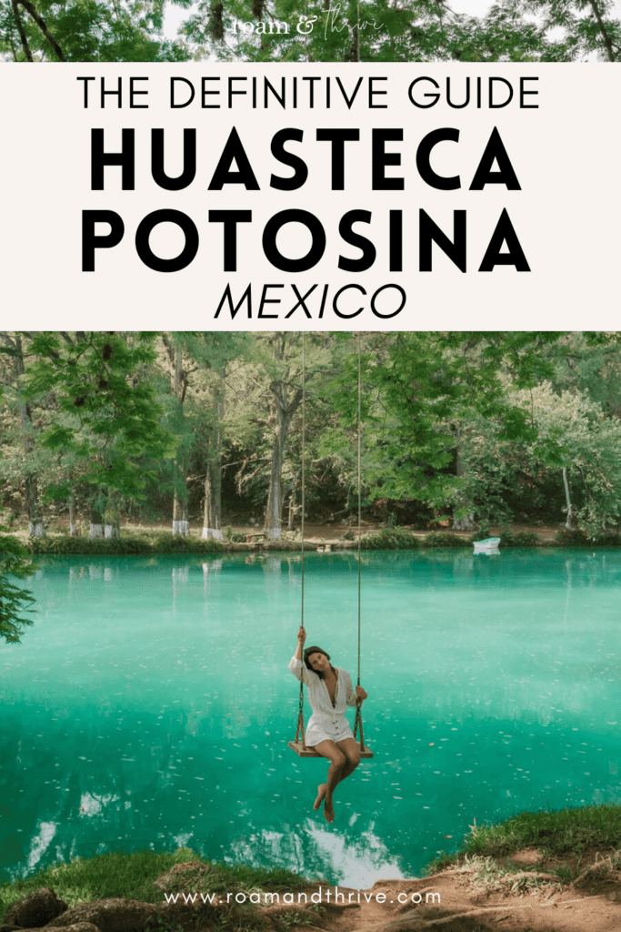 Woman on a swing by a river, La Huasteca secreta