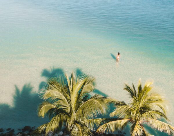 drone shot of Holbox island