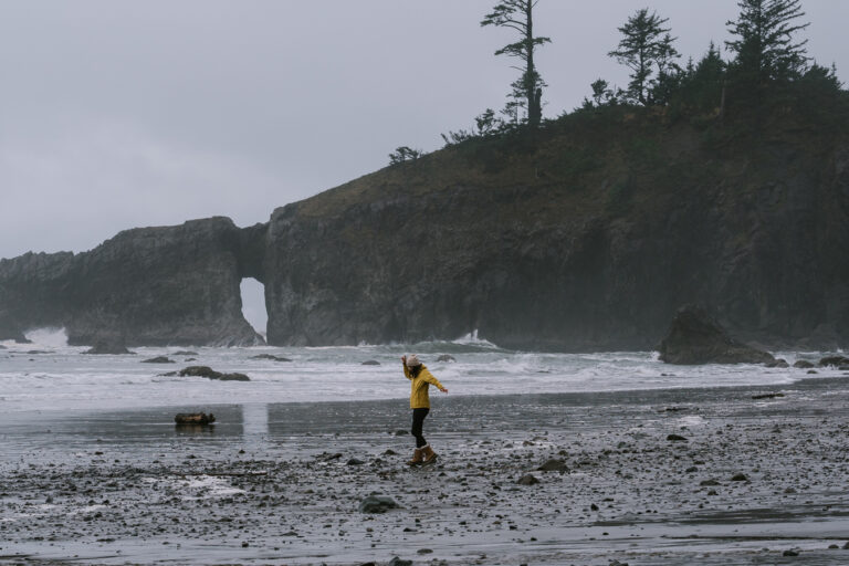 woman on Second Beach Washington State