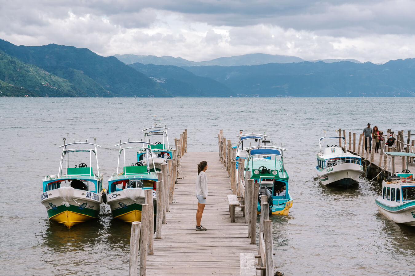 woman on pier in Lake Atitlan