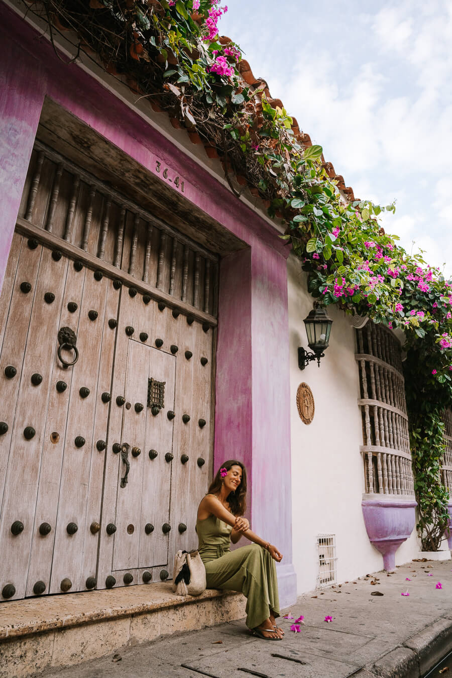 pink facade in Cartagena Colombia