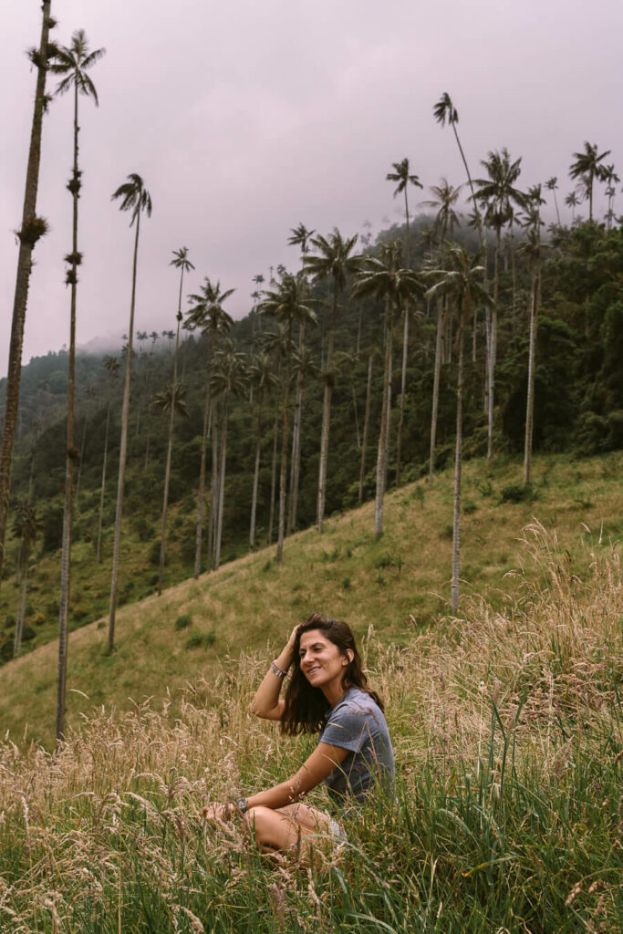 Woman in Valle Cocora Colombia, a famous place to visit in Colombia