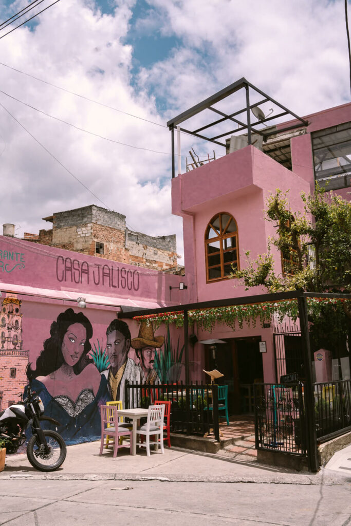 pink cafe in Usaquen Bogota