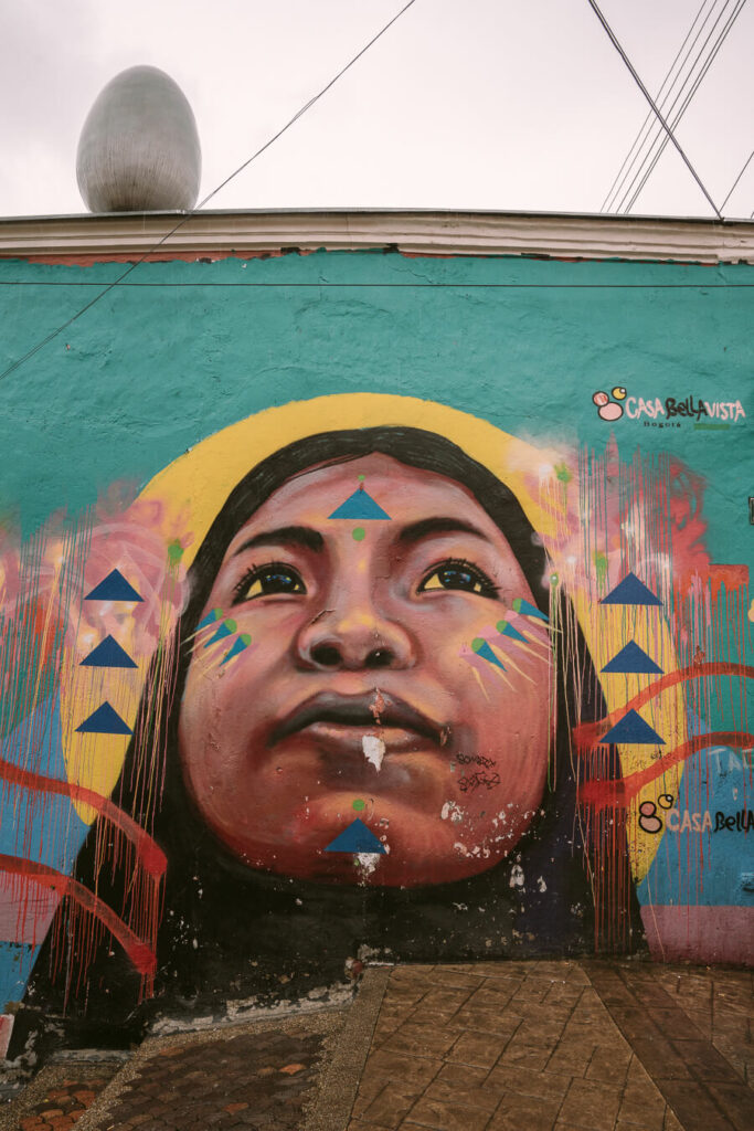 Street art mural in Bogota Colombia