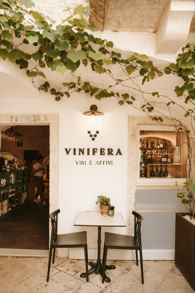 a wine store in Locorotondo Puglia