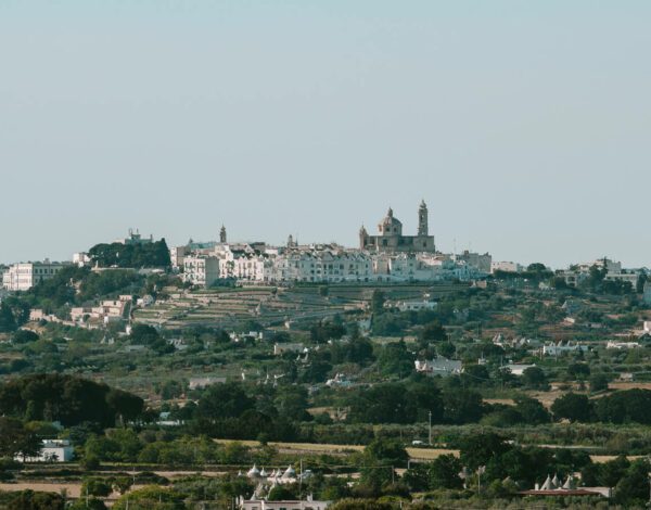 Hilltop Locorotondo Puglia from afar