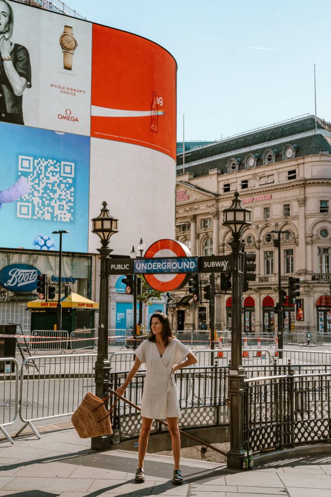 Woman at Piccadilly Circus London