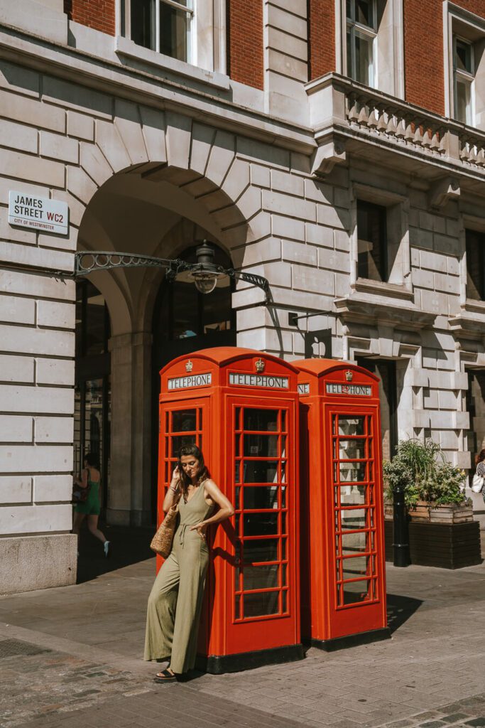 Covent garden red phone boxes. a london bucket list photo spot