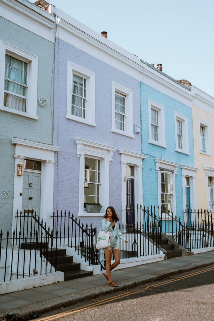pastel houses in Notting Hill London