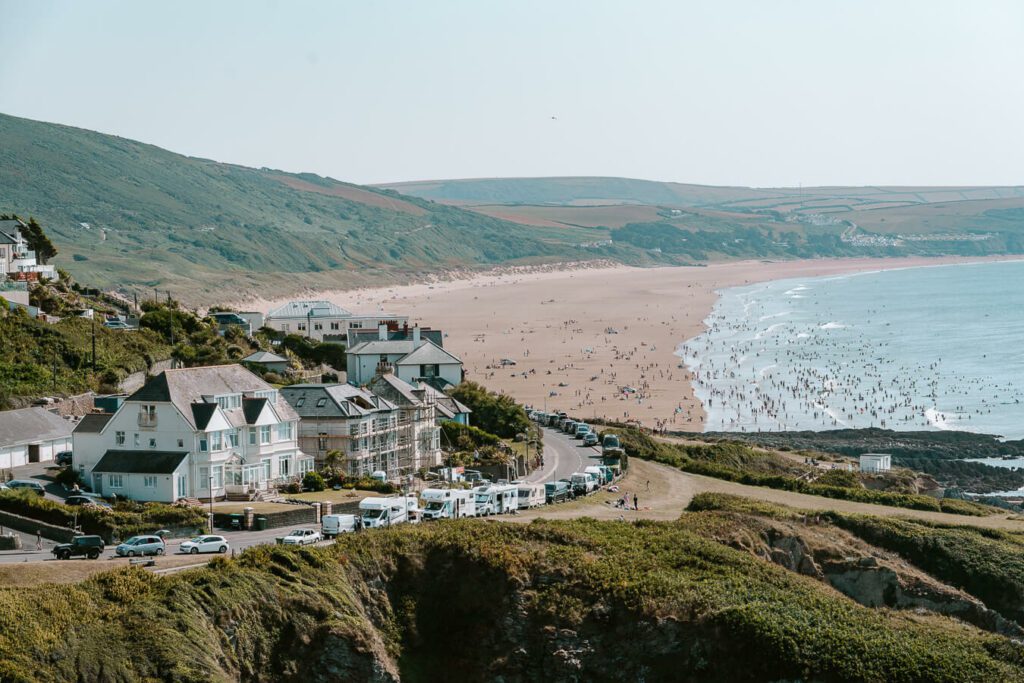 Woolacombe beach, top road trips in England