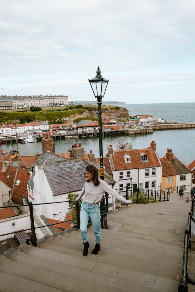 woman in Whitby, top England road trips