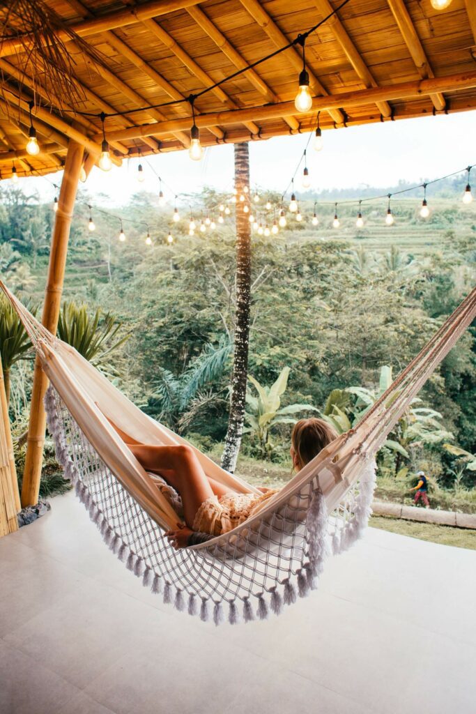 woman in a hammock in Bali- best retreats in Bali