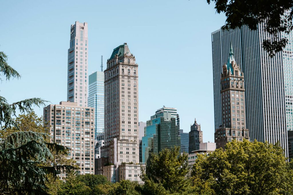 skyline of New York from Central Park