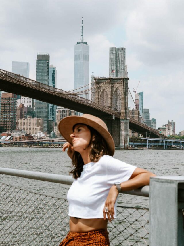 woman with new york skyline- best things to do in New York alone
