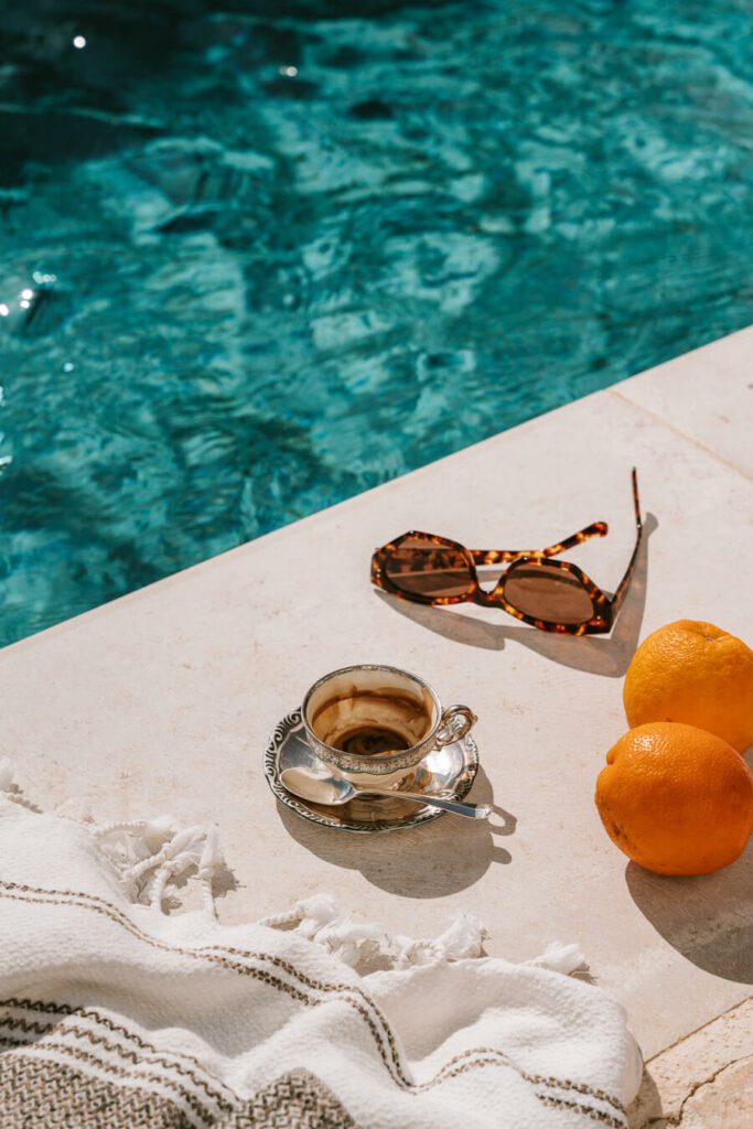 objects by the pool, summer vibes