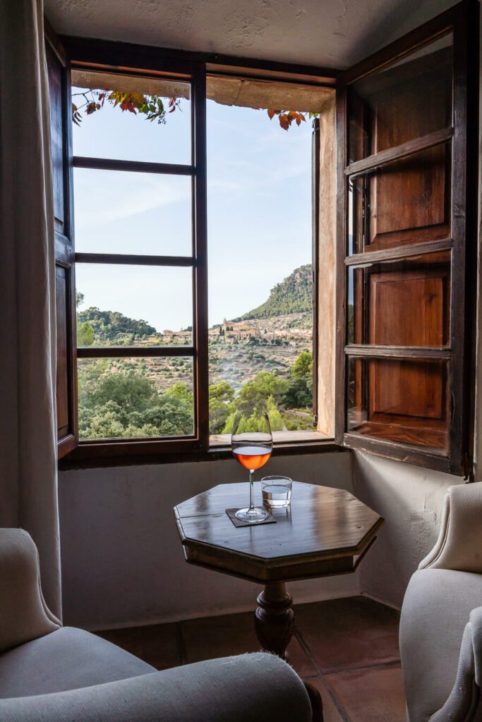 luxury hotel room with a view of Valldemossa, Mallorca