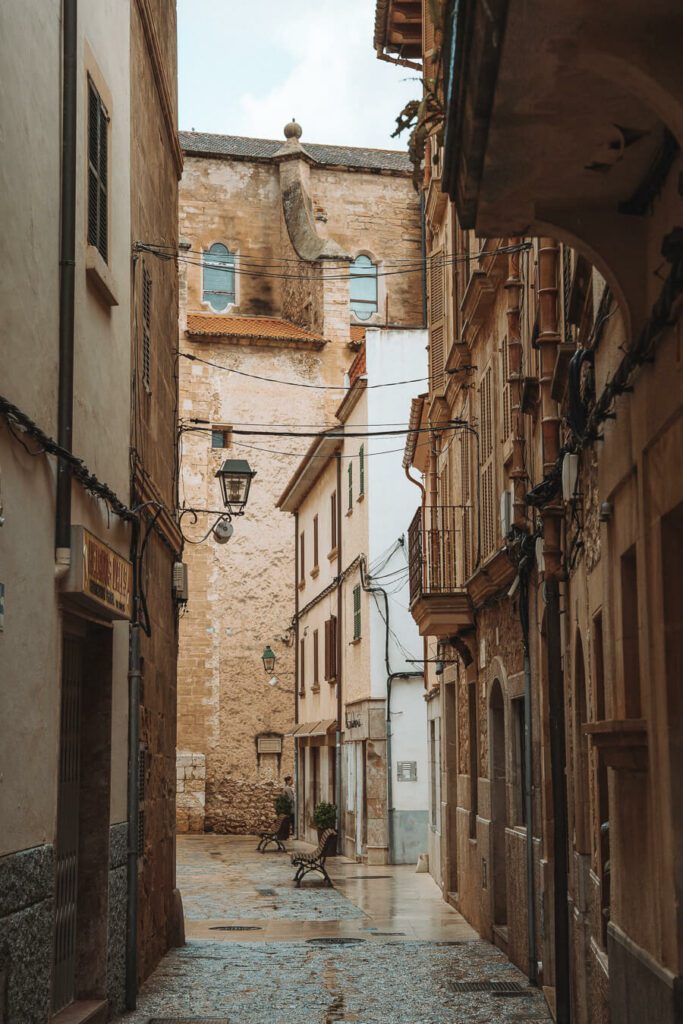 stone street in Pollenca, Mallorca