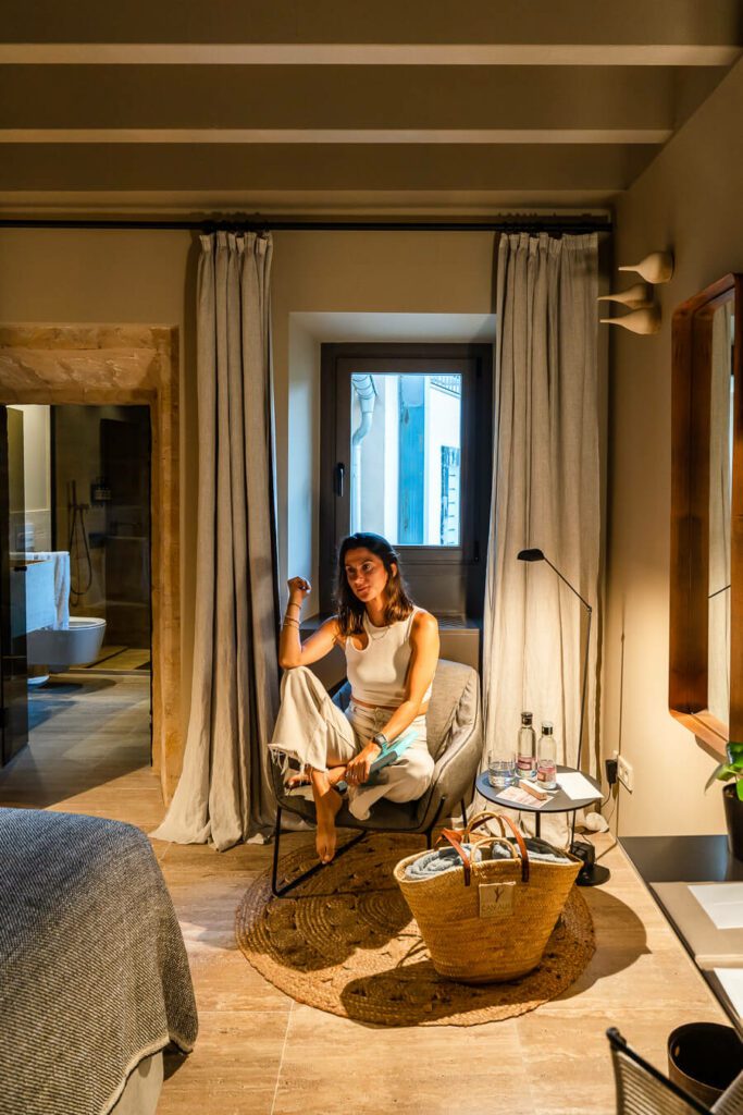 woman in a hotel in Mallorca Spain