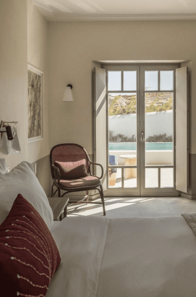 a room at one of the best luxury hotels in Paros Greece