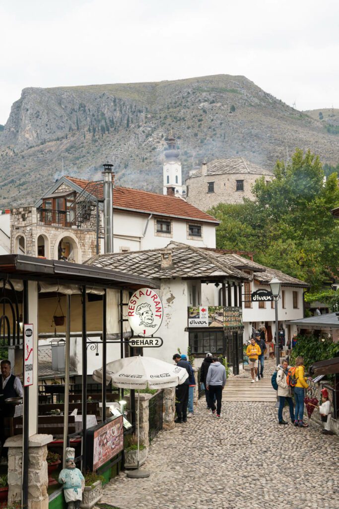 cobbled streets of Mostar Bosnia