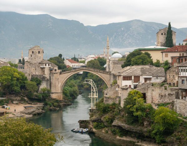 panoramic view of Mostar, Bosnia and Herzegovina