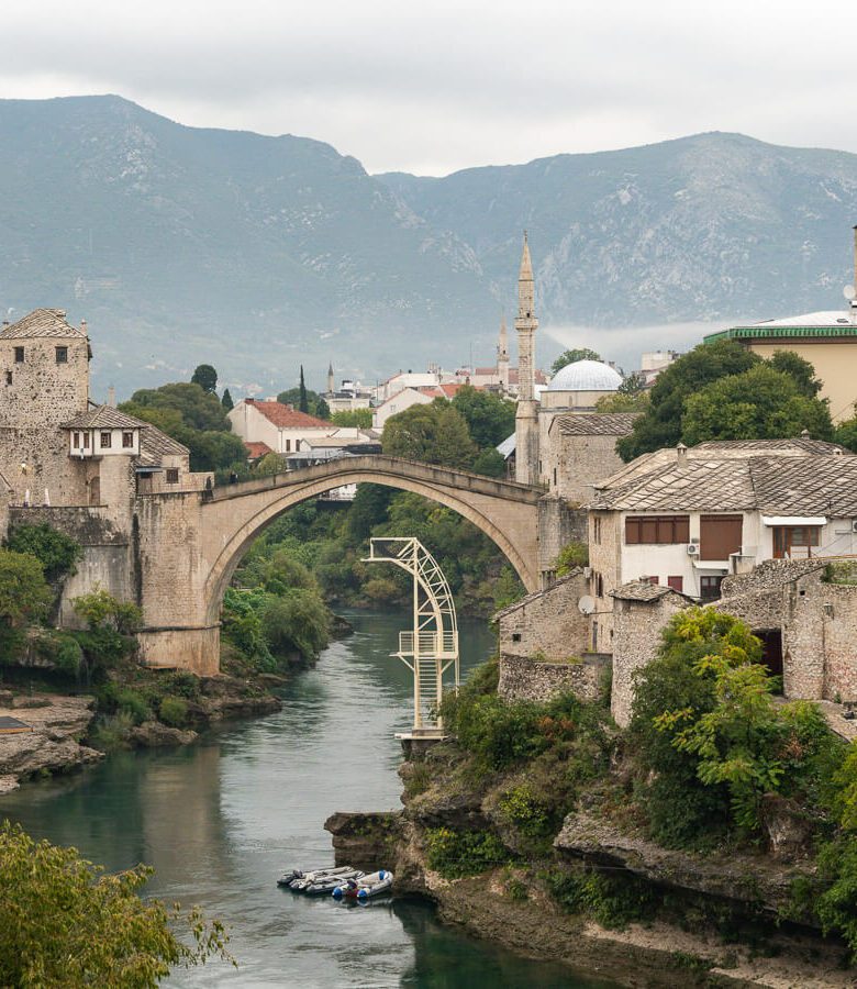 panoramic view of Mostar, Bosnia and Herzegovina