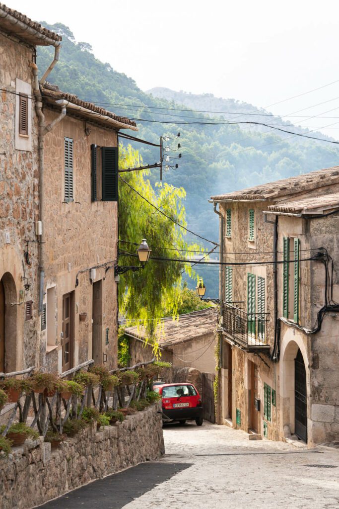 a beautiful street in the mountains in Mallorca. 