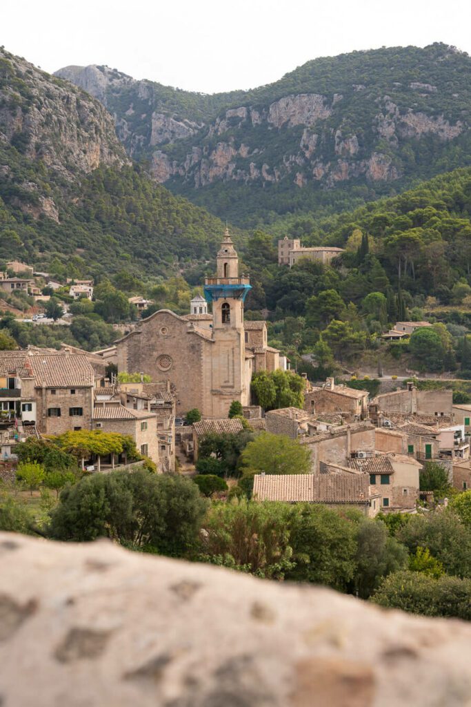 viewpoint view of Valldemossa and Tramuntana mountains