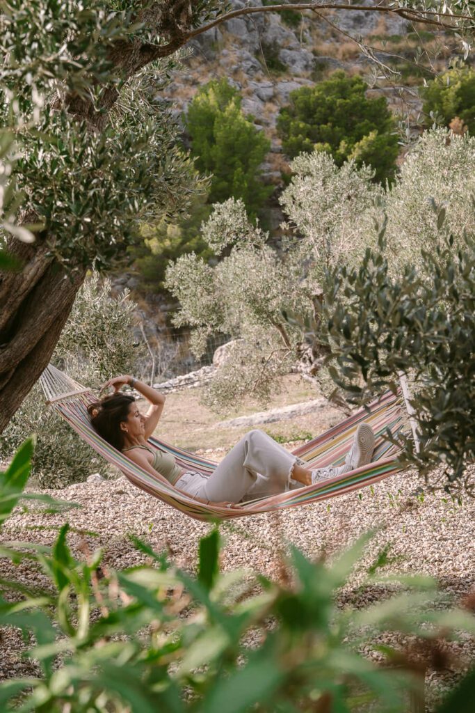 woman in a hammock in mallorca yoga retreat