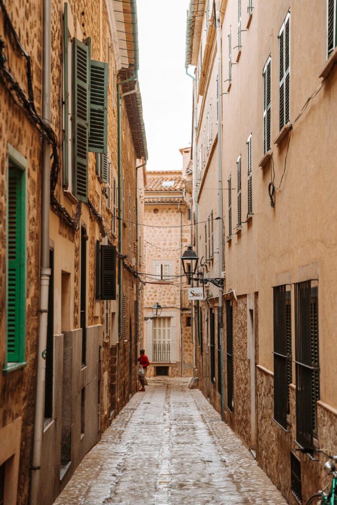 street in the old town of Soller, Mallorca