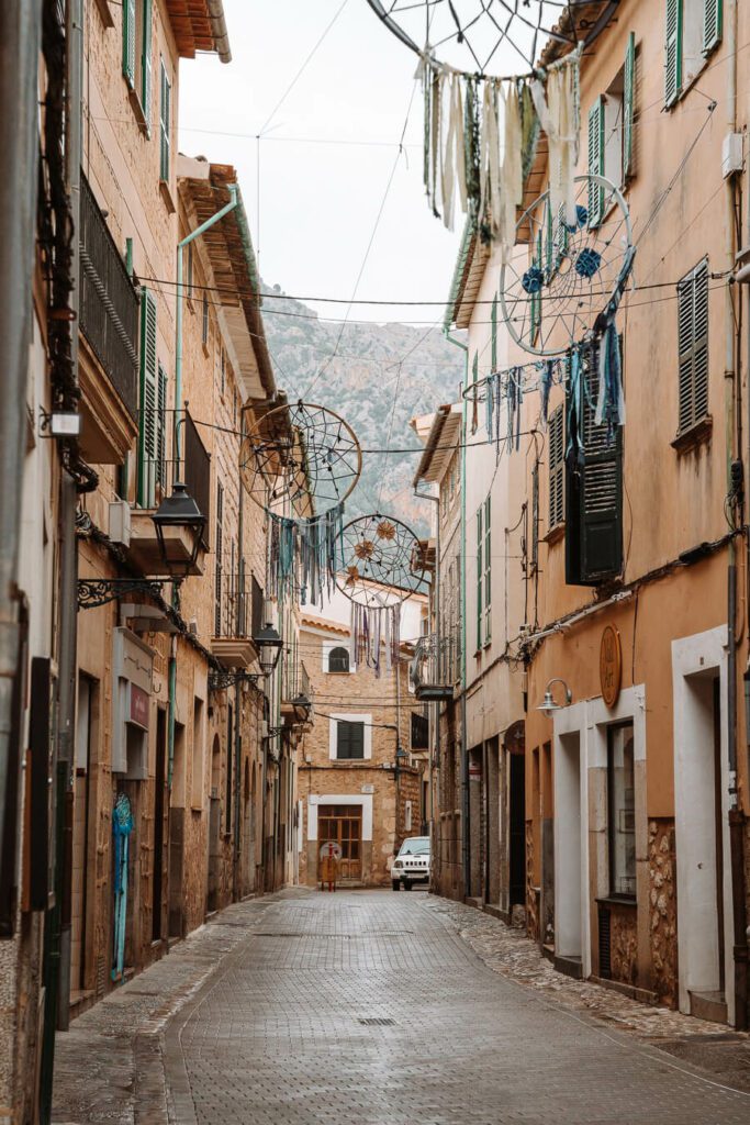 street in the old town of Soller, Mallorca, Spain