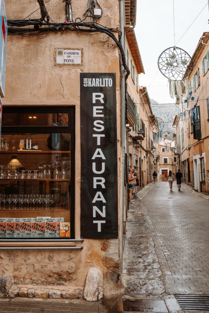 a restaurant in the old town of Soller, Mallorca