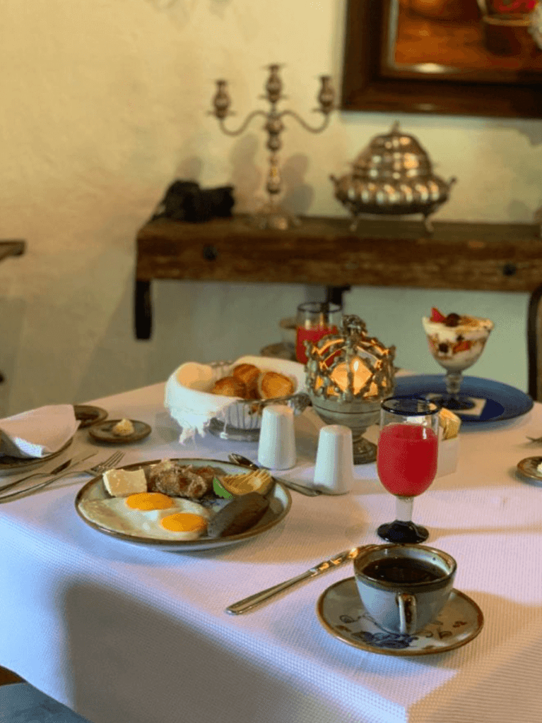 luxury breakfast at a luxury hotel in Antigua Guatemala
