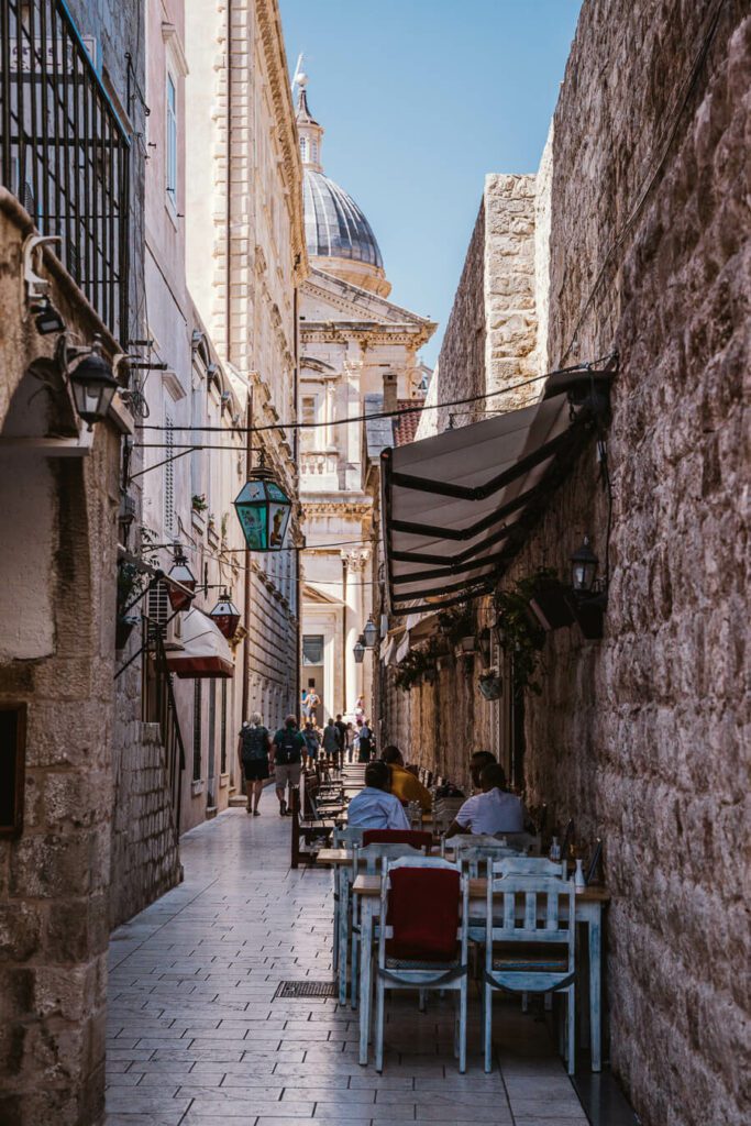 narrow street in Dubrovnik Croatia