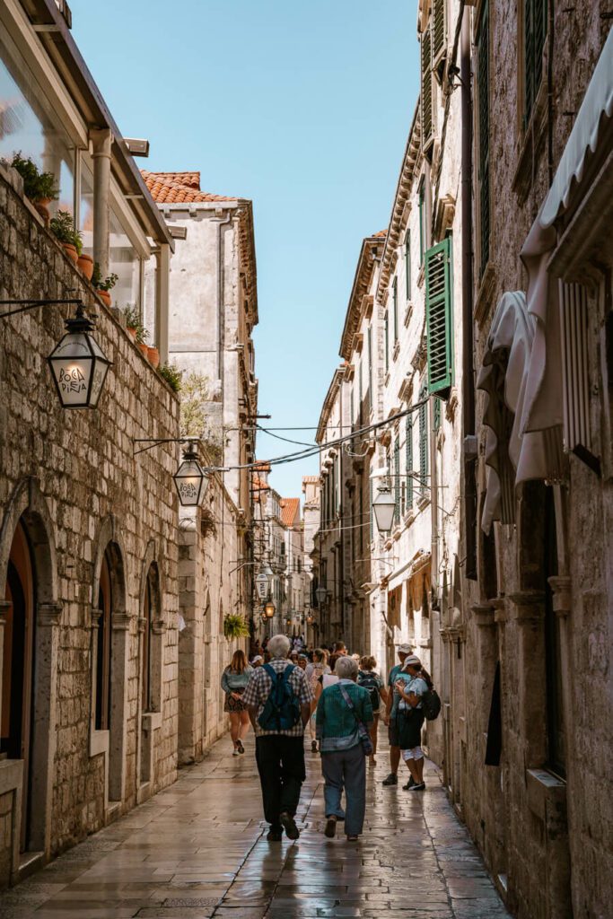 atmopsheric street in Dubrovnik Croatia