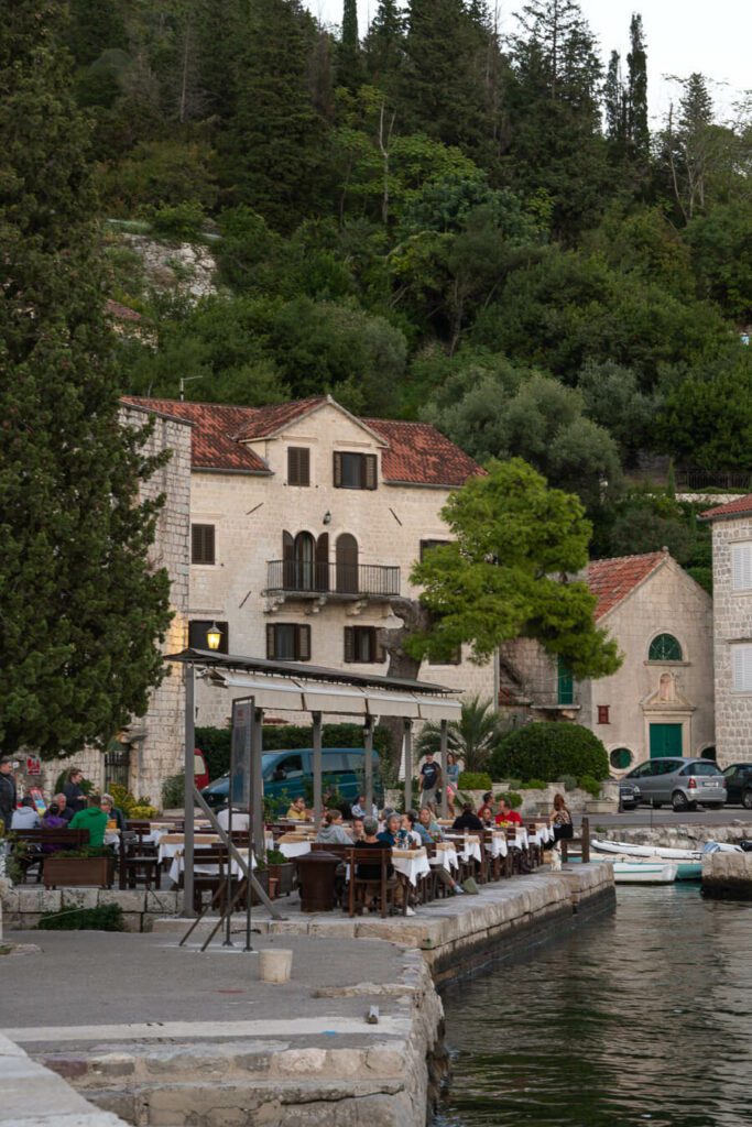 Dining by the water in Perast, Bay of Kotor